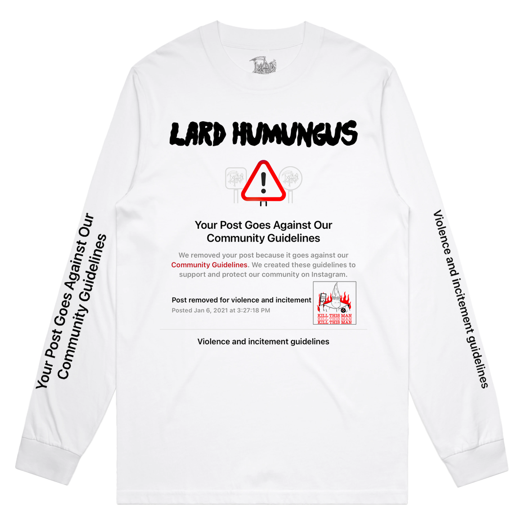 Community Guidelines Long Sleeve Tee - White