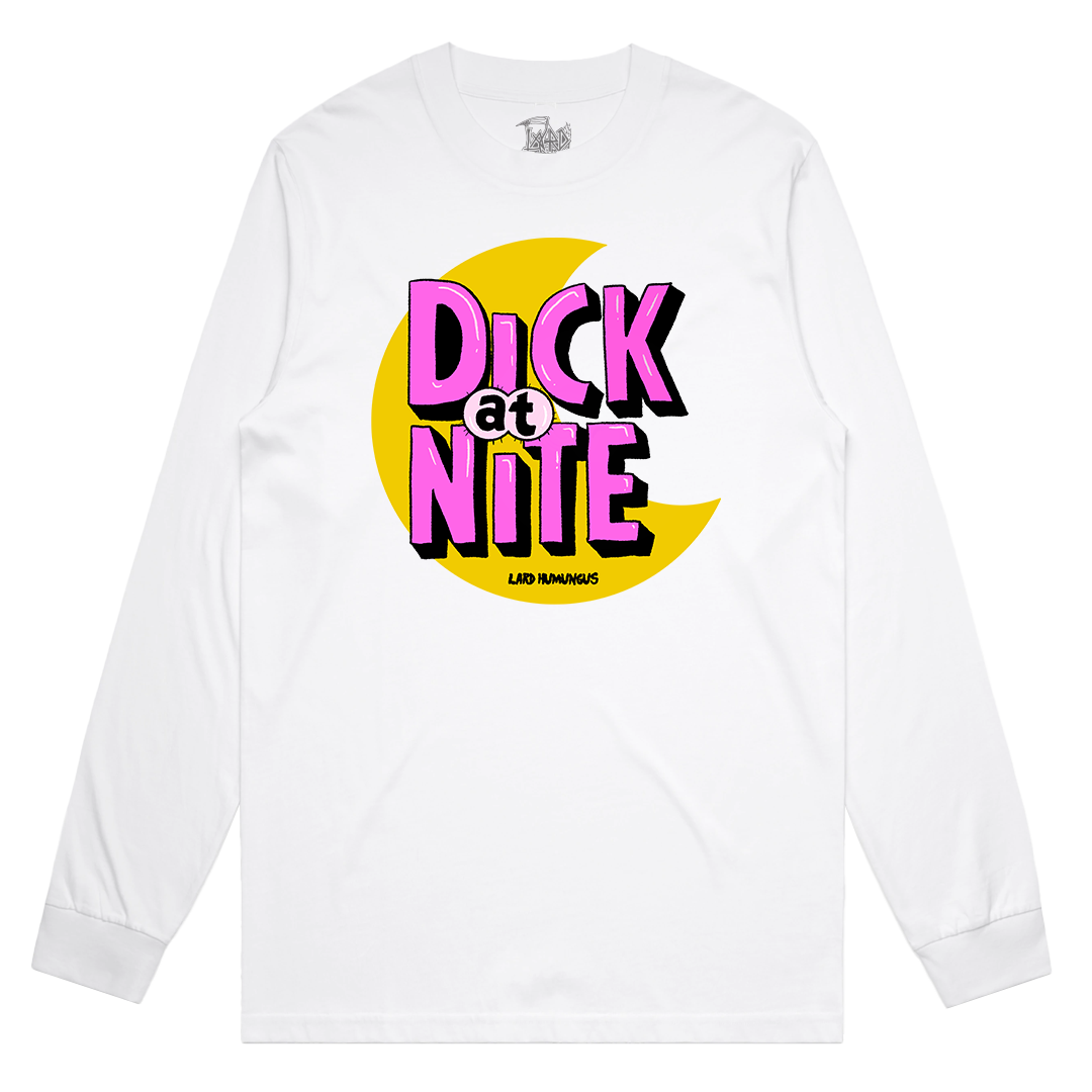 DICK AT NITE Long Sleeve Tee - White